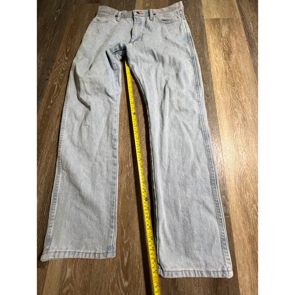 Wrangler Cowboy Cut Jeans Mens 34x34 Light Blue Good Straight Leg Denim - Picture 6 of 9